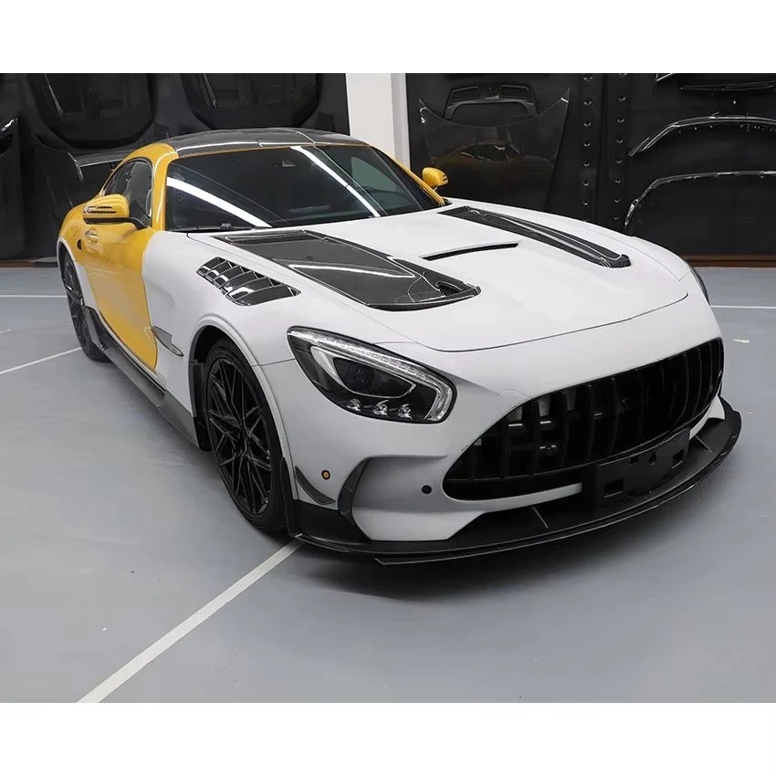 Auto Parts Black Series Style Dry Full Carbon Fiber Bonnet Hood For   GT GTS Carbon Hood Body Kit